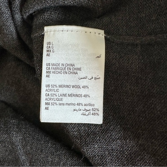 Club Room Wool Sweater Dark Gray Crewneck Merino Wool Mix Size Large - Picture 4 of 4